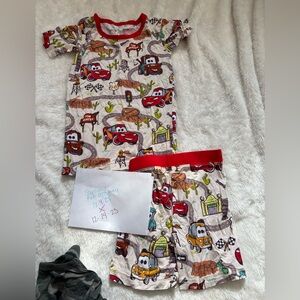Little Sleepies Disney cars 3T Kids Cars Pajama Set with Red Trim